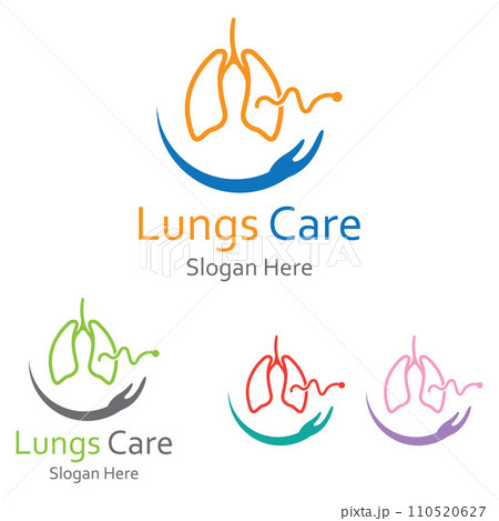 Lungs health and lungs care logo vector design, lungs logo illustration template. Lungs health and lungs care logo vector design, lungs logo illustration template. 110520627