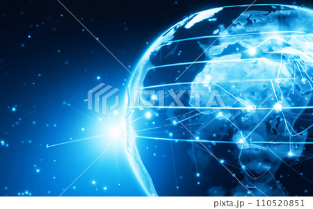 AI生成画像 IT DX AI ネットワーク　地球　コピースペース　宇宙　イラスト　未来 110520851