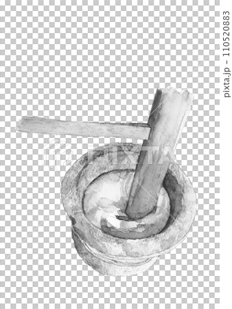 水彩、白色背景、透明背景繪製的年糕的單調剪圖插圖 110520883