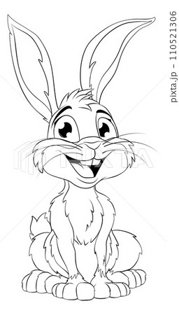 Easter Bunny Coloring Rabbit Outline Cartoon Easter Bunny Coloring Rabbit Outline Cartoon 110521306