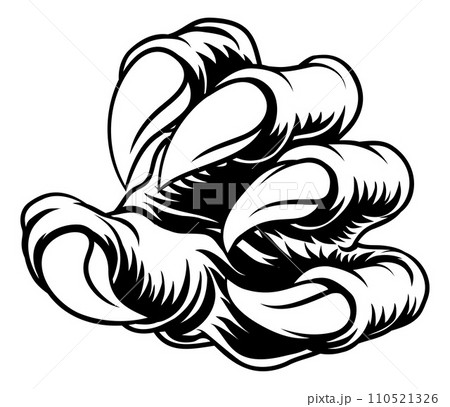Claw Monster Hand Dragon Dinosaur Talon Cartoon 110521326