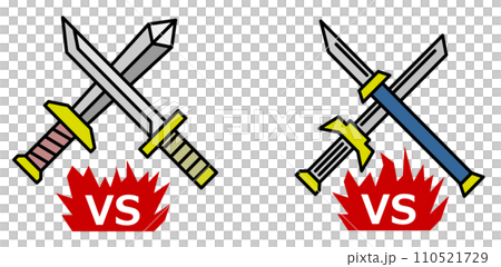 Illustrations of confrontations with swords and swords used in confrontations and duels 110521729