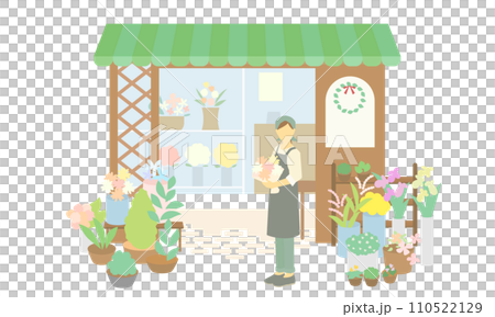 お花屋さんのイラスト 110522129