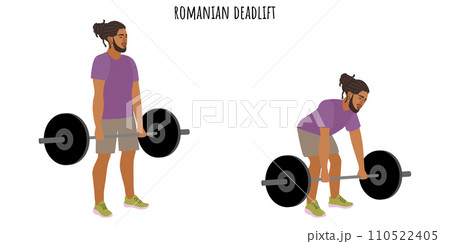 Young man doing romanian deadlift exercise 110522405