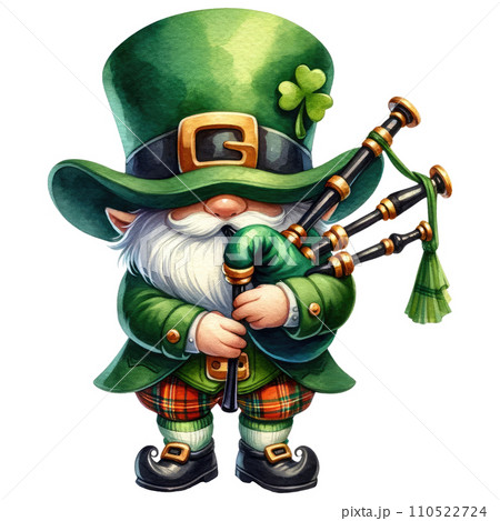 St Patrick Leprechaun Gnome dressed in green 110522724