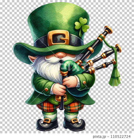 St Patrick Leprechaun Gnome dressed in green 110522724