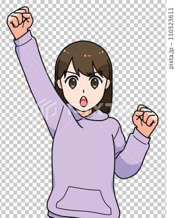 Girl student with guts pose 110523611