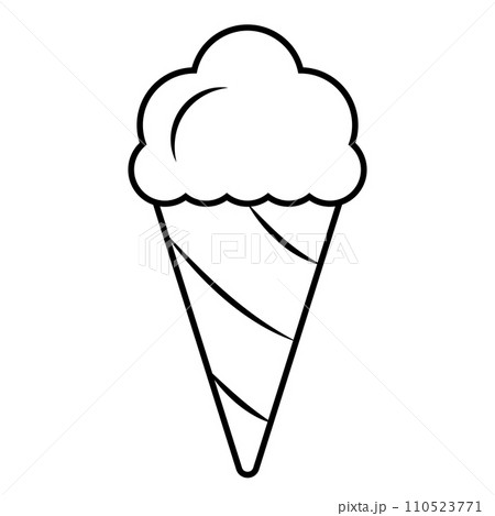 Ice cream cone simple icon, waffle ice cream cone 110523771