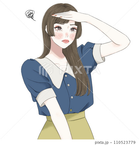 探し物が見つからない女性 110523779