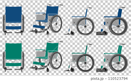 Wheelchair seen from various directions 110523794