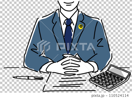 司法書士、稅務會計師、會計簡單線條畫雙手交叉 110524114