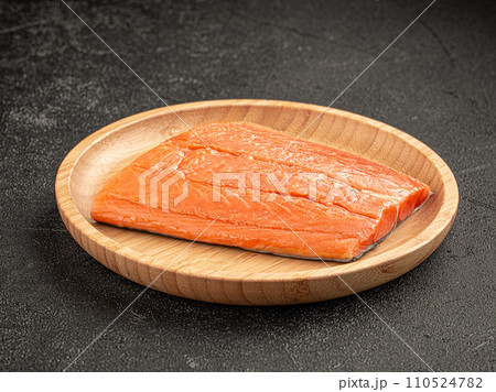 Portion of raw fresh salmon fillet Portion of raw fresh salmon fillet 110524782