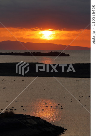 物部川河口の日の出　（高知県　南国市） 110526450