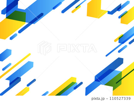 青と黄色の幾何学パターンの背景素材 青と黄色の幾何学パターンの背景素材 110527339