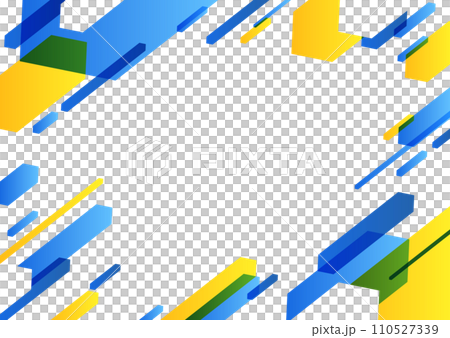 青と黄色の幾何学パターンの背景素材 青と黄色の幾何学パターンの背景素材 110527339