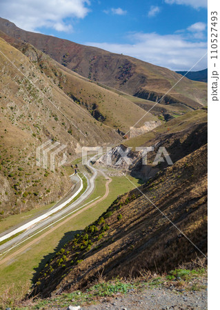 Mountain winding roads from above Mountain winding roads from above 110527493