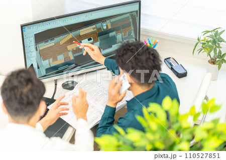 三次元CAD 立体的 3DCG 建築設計 住宅 内観 2人 スマホ 三次元CAD 立体的 3DCG 建築設計 住宅 内観 2人 スマホ 110527851