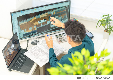 三次元CAD 立体的 3DCG 建築設計 住宅 内観 1人 三次元CAD 立体的 3DCG 建築設計 住宅 内観 1人 110527852