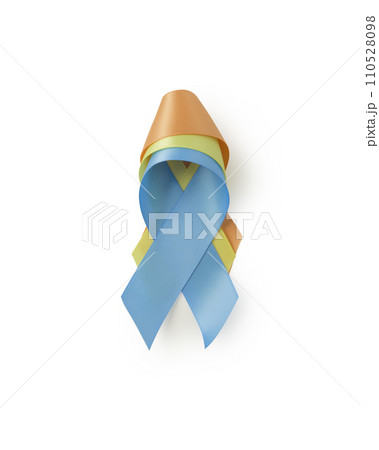 Three different awareness ribbons isolated on white background 110528098