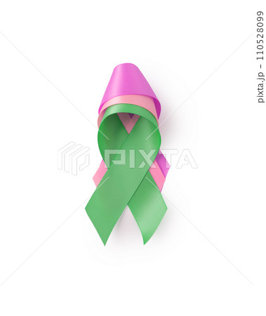 Three different awareness ribbons isolated on white background 110528099