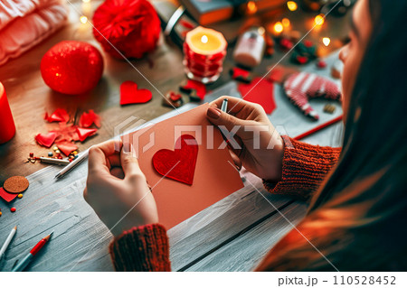 AI-generated content. Handmade Valentine's Day Card Crafting 110528452