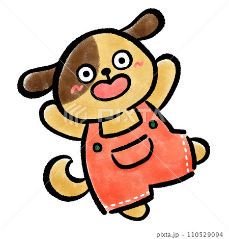 かわいいイヌのキャラクター　手描きイラスト素材 110529094