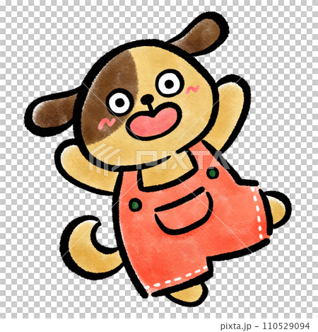 かわいいイヌのキャラクター　手描きイラスト素材 110529094