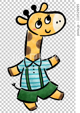 可愛的長頸鹿人物手繪插畫素材 可愛的長頸鹿人物手繪插畫素材 110529095