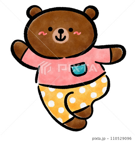 かわいいクマのキャラクター　手描きイラスト素材 110529096