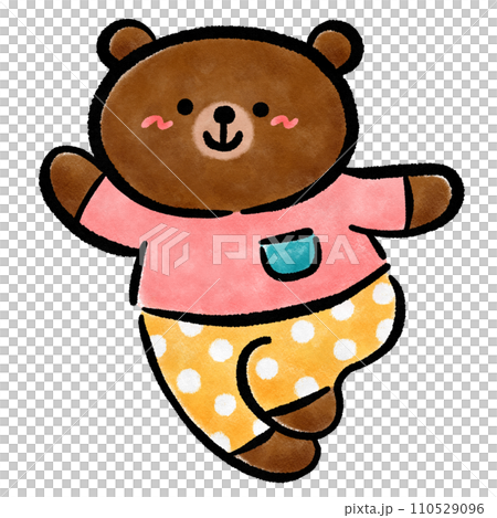 かわいいクマのキャラクター　手描きイラスト素材 110529096