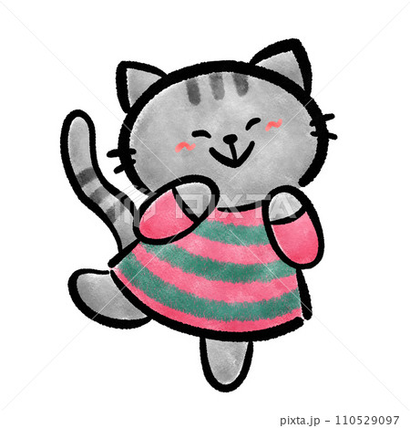 猫のキャラクター手描きイラスト