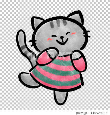 猫のキャラクター手描きイラスト