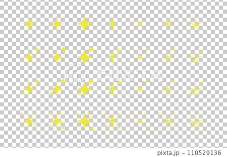 Yellow star glitter effect solid color set 110529136