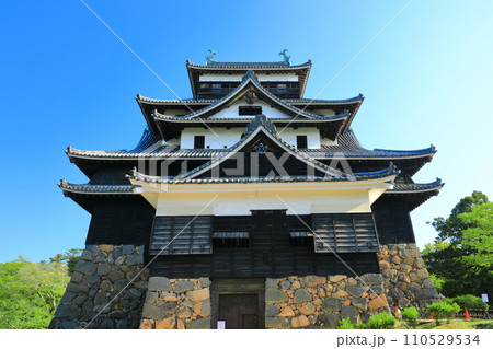 【島根県】快晴下の松江城天守閣(国宝) 【島根県】快晴下の松江城天守閣(国宝) 110529534