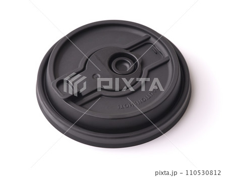 Black plastic takeaway coffee cap Black plastic takeaway coffee cap 110530812