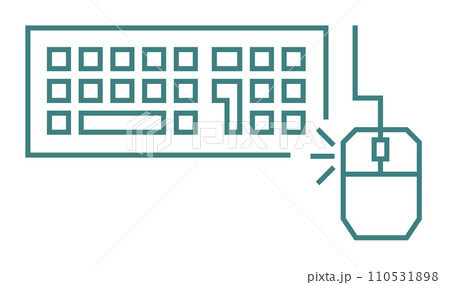 パソコンをクリックで操作するマウスの説明のイラスト 110531898