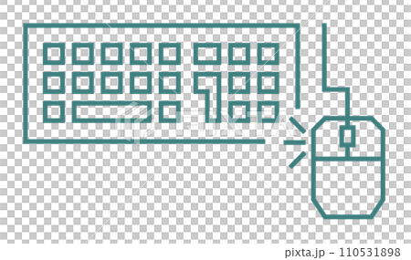 パソコンをクリックで操作するマウスの説明のイラスト 110531898