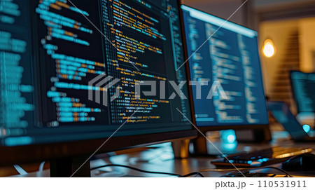 Python program code on a monitor 110531911