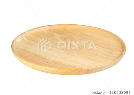 Wooden plate isolated 110532092