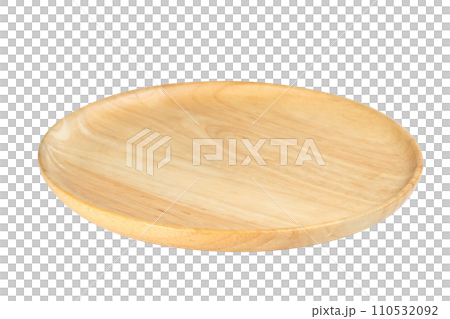 Wooden plate isolated 110532092