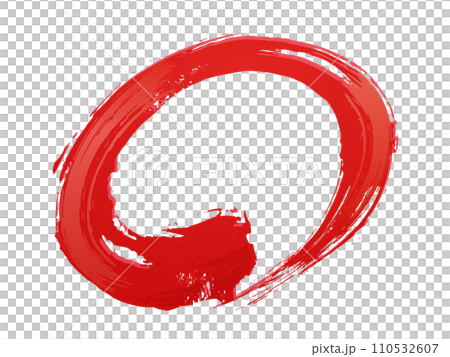 Illustration material of a circle with a three-dimensional effect that looks like it was drawn with a brush Illustration material of a circle with a three-dimensional effect that looks like it was drawn with a brush 110532607