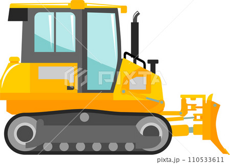Bulldozer Icon in Flat Style. Vector Illustration Bulldozer Icon in Flat Style. Vector Illustration 110533611