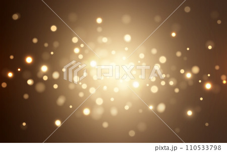 Golden luxury bokeh soft light abstract background, Vector eps 10 illustration bokeh particles 110533798