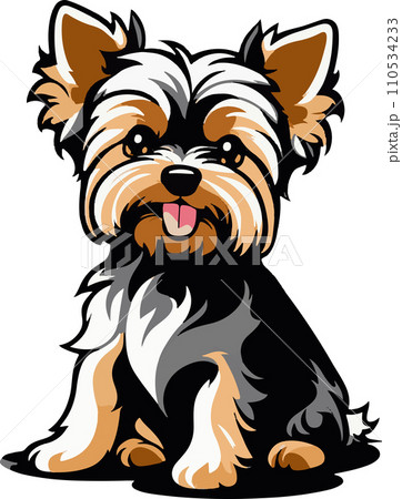 Awesome and lovely yorkshire terrier dog vector art 110534233