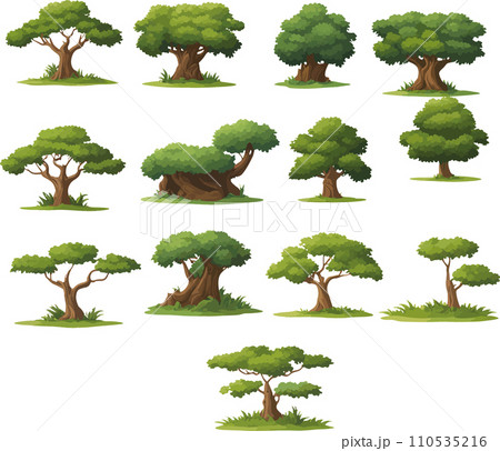 Excellent and lovely trees for tale book vector set 110535216