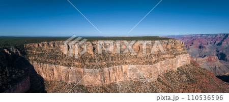 Grand Canyon aerial scene. Panorama in beautiful nature landscape scenery in Grand Canyon National Park. South Rim of the Grand Canyon National Park. Scenery of the Grand Canyon, Arizona. 110536596