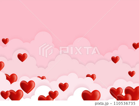 赤いハートの背景とコピースペース 110536735