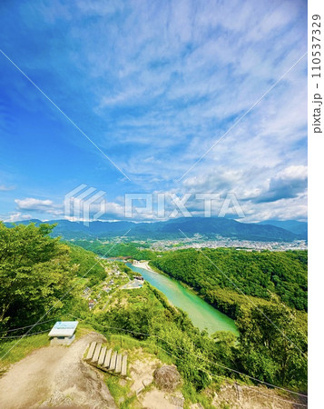 苗木城跡からの広大そして素晴らしい絶景 苗木城跡からの広大そして素晴らしい絶景 110537329
