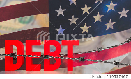 The debt on America  flag background for business concept 3d rendering. 110537467