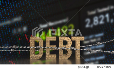 The debt on chart background for business concept 3d rendering. 110537469